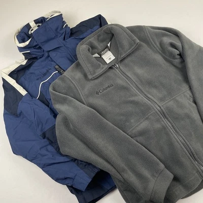 Columbia Bugaboo 3in1 Jacket Boy’s 10/12 Omni-Tech Hooded Winter Fleece Lined - Image 1 of 4