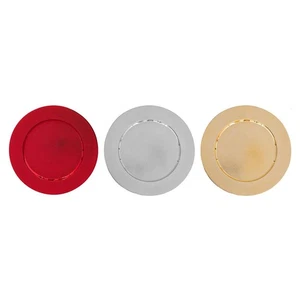 Christmas Dinner Charger Plate Set of 6 Metallic Embossed Table Decoration - Picture 1 of 25