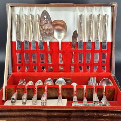 Harmony House Plate AA+ Silverplate Silverware 55 Pieces Set 1944 Maytime - Image 1 of 4