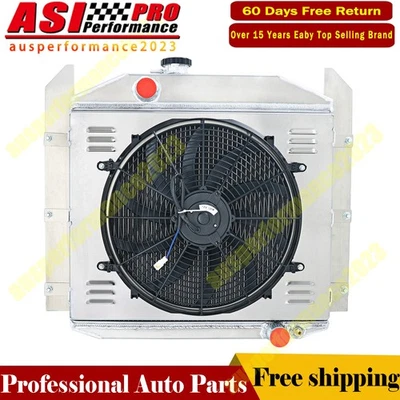 4ROWs RADIATOR+SHROUD FAN FOR 1949 1950 1951 52 STUDEBAKER 2R5 2R6 2R10 2R11 Foto 1 de 4