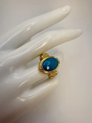 konstatino 18K ring with blue turquoise Size 6.5. - Image 1 of 4