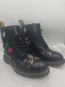 Dr. Martens 1460 Patch Retro Tattoo Schwarz Leder Stiefeletten Größe Herren 11 L-12 - Bild 1 von 8
