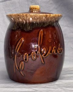 Vintage Hull Pottery Cookie Jar Brown Drip Glaze Made In USA - Picture 1 of 6