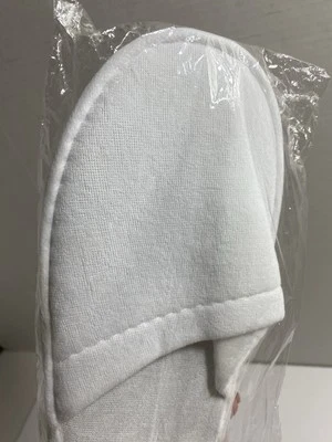 Hotel Resort Spa Travel Guest Waffle Slippers 11” Closed Toe White - Image 1 of 4