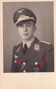 wk2 2wk Foto Studio Portrait Soldat Luftwaffe Flak Abz ek2 Atelier aus Weimar - Bild 1 von 2