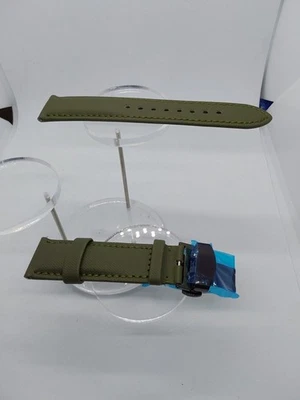 Correa cosida de cuero verde oliva para tela de vela 22 mm Foto 1 de 4