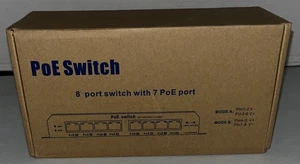 PoE Texas (POES-8-7) 8 Port Ethernet Port-Passive PoE On 7 Ports W/Power Supply - Picture 1 of 9