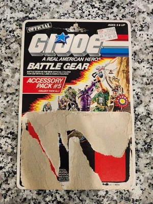 Paquete de accesorios Battle Gear #5 G.I. JOE COBRA Vintage Original TARJETA TRASERA Completa Foto 1 de 2