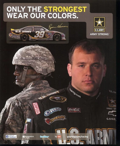 RYAN NEWMAN 2011 .US.ARMY #39 SPRINT CUP POSTCARD Cover