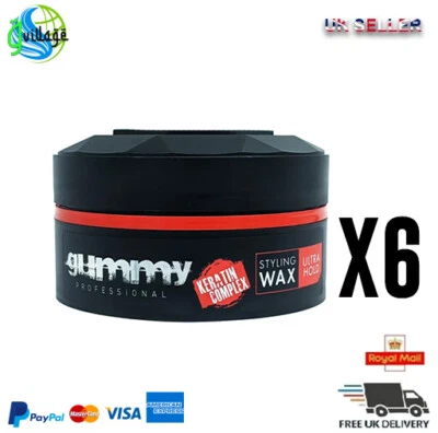 6 X Gummi Professionell Styling Wachs Ultra Halter/Starker 150ml Neu Packung - Bild 1 von 4