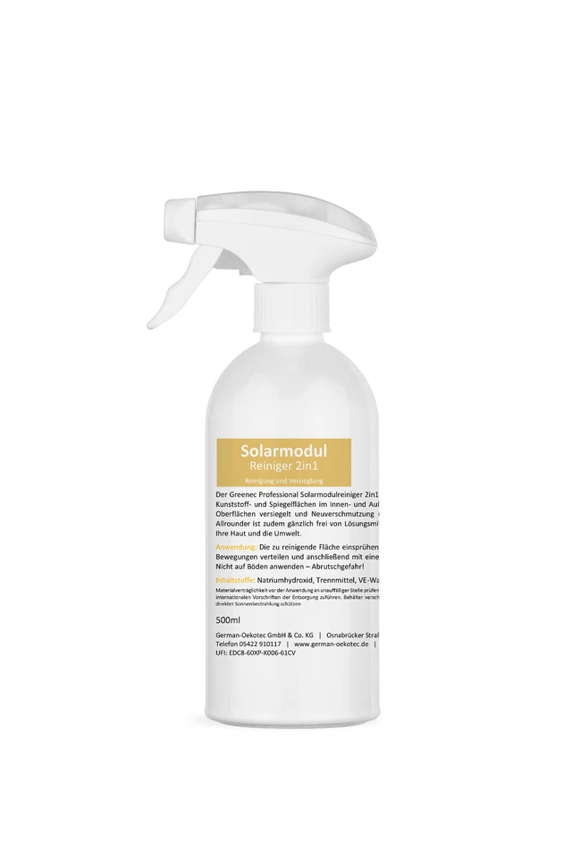 GERMAN-OEKOTEC PV-Modul-Reiniger 2in1 Reinigung Versiegelung Lotus-Effekt Photovoltaik Glas