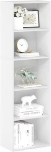 5 Tier Bookcase Storage Open Shelf Bookshelf Durable Sturdy Living Room White US - Picture 1 of 8