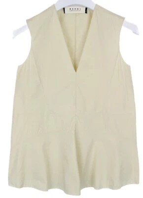 Marni Blusa Mujer (Eu) 38 Jersey Cuello En V sin Mangas Capas Fino Beige - Imagen 1 de 4