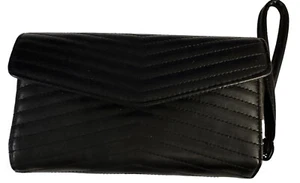Nuevo Bolso de Cuero Negro Estilo Negocios 8""x5"" Texturizado Varias Secciones - Imagen 1 de 7