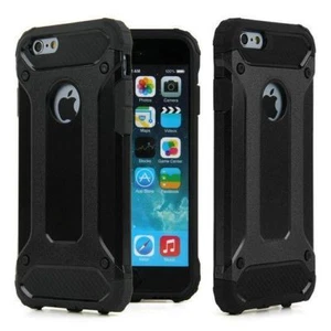 Black Luxury Back Cover Case for iPhone 6S 6 Hybrid Armor Shock Proof - Picture 1 of 1