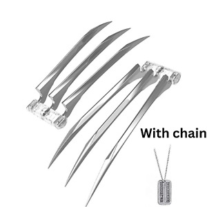 11" 2pcs Stainless Steel Wolverine Claws Wolf Paw Blade For Adult Cosplay