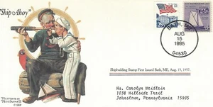 VINTAGE First Day of Issue US postage Norman Rockwell - Ship Ahoy 3 cent - Picture 1 of 2