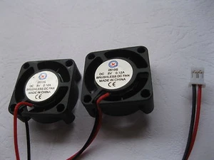 2 pcs Brushless DC Cooling Fan 5 Blade 5V 25x25x10mm 2510S Sleeve Bearing 2 Wire - Picture 1 of 2