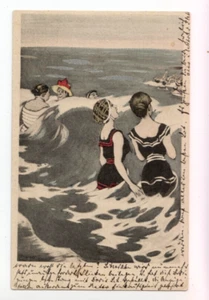 Postal de artista vintage - Beaties de baño de 1900... - Imagen 1 de 2