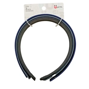 Scunci Woven Headbands, 1 in. Blue/Grey/Black 3 pieces Ü got this - Picture 1 of 3