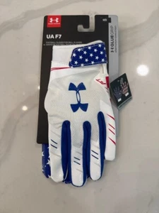 Under Armour F7 USA Red, White, Blue Football Gloves Sizes S,M,L,2XL MSRP $40 - Picture 1 of 13