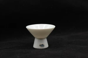Sake Footed CUP or Trinket Little Footed BOWL, White Porcelain, Made in Japan - Picture 1 of 6