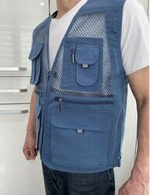 Chaleco de caza de pesca de viaje al aire libre multibolsillos ligero informal para hombre Foto 1 de 3