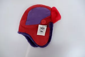 Ugg Australia NEU rot & lila Schermütze Größe 2 - 4 Jahre brandneu mit Etikett Trapper - Bild 1 von 5