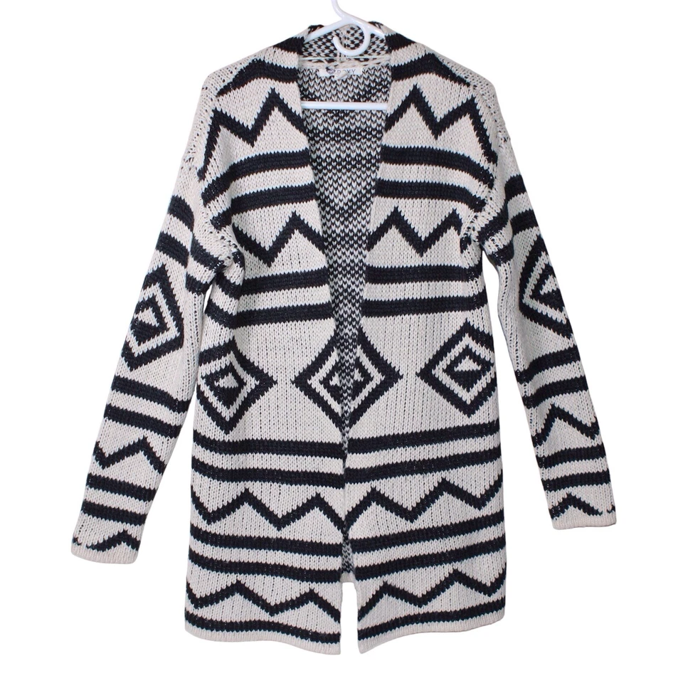 Cárdigan suéter Roxy para mujer talla L geométrico azteca frente abierto manga larga Foto 1 de 4