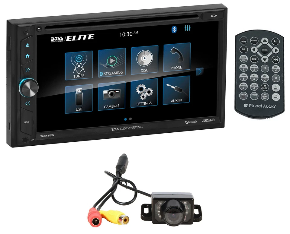 Boss Audio BV775B 6.9" In-Dash Car Monitor DVD Receiver w/Bluetooth AM/FM+Camera - Image 1 of 4