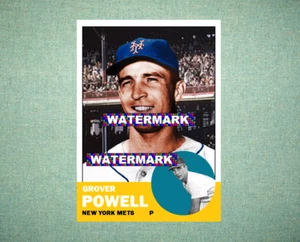 Grover Powell New York Mets 1963 Style Custom Baseball Art Card - Picture 1 of 2