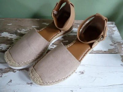 A.N.A. Sandalia de cuña Corina para mujer talla 11 color neutro tela alpargata Foto 1 de 4