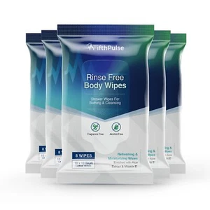 FifthPulse Badetücher für Erwachsene - ohne Ausspülen, Einweg, 5er Pack (insgesamt 40 Tücher) - Bild 1 von 5