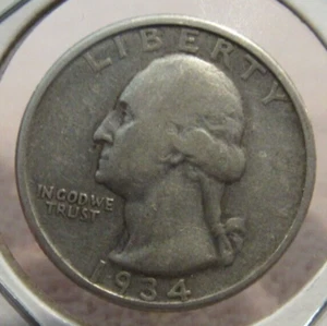 George Washington 1934 90 % plata 25c cuarto - #5 - Imagen 1 de 2