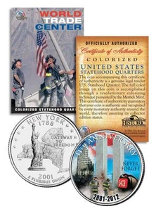 * 11th Anniversary * World Trade Center 9/11 U.S. MINT New York State Quarter - Picture 1 of 2