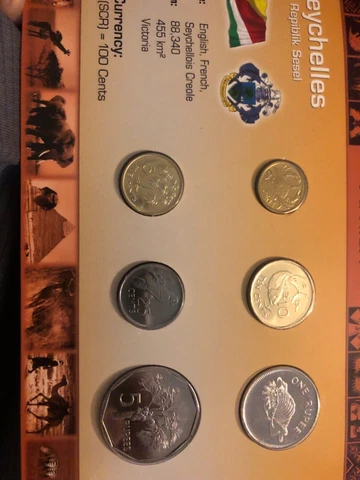 Littleton World Coin Mint Set - Seychelles -  6 Coin Set, UNC Cover