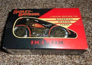 Harley Davidson Historical Playing Cards 1903-1950 Ltd Edition Collectible Tin - Picture 1 of 9