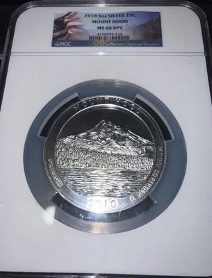 2010 5oz American The Beautiful Mount Hood NGC 66 DPL - Image 1 of 2