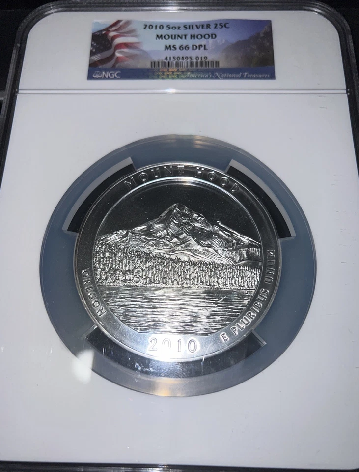 2010 5oz American The Beautiful Mount Hood NGC 66 DPL - Image 1 of 2