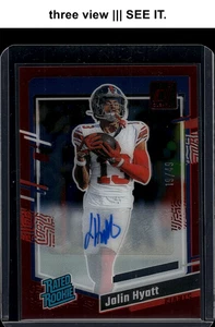 Jalin Hyatt 2023 Panini Clearly Donruss RC Rated Rookie Auto /49 - Bild 1 von 7