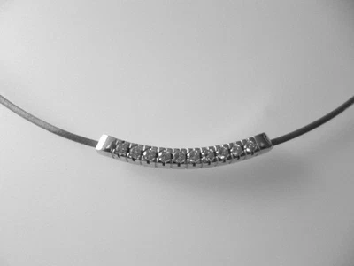 10 Brillanten Collier Omegareif zus. ca. 0,50ct Weiß/lupenrein Weiß Gold 585 NEU - Bild 1 von 4