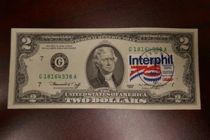 1976 Two Dollar Federal Reserve Note $2 Bill- First Day of Issue with Stamp #134 - Picture 1 of 2