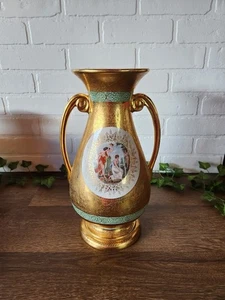Vintage Le Mieux 24 Karat Goldgriff Vasen - viktorianische Szene Damen Cherubs - Bild 1 von 5