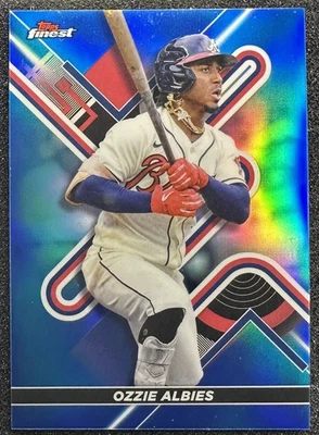 Ozzie Albies 2022 Topps Finest #32 Blue Refractor /150 - Braves - Image 1 of 2