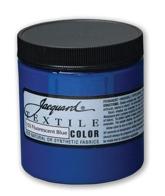 Pintura de tela azul fluorescente jacquard 8 fl oz permanente acabado suave resistente al color Foto 1 de 4