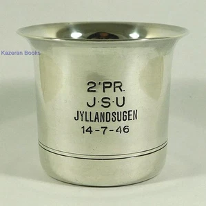 Vintage Solid Silver F Hingelberg Denmark Jutland Week Prize Tot Cup Beaker 1946 - Picture 1 of 11