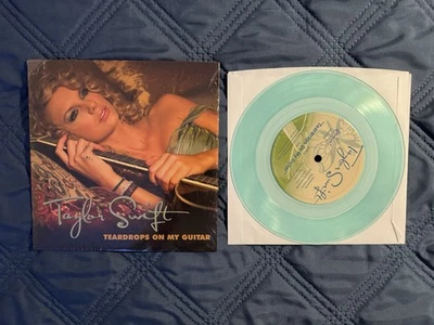 Taylor Swift Teardrops On My Guitar 7" Inch Single Vinyl LP Seaglass, Like New - Image 1 of 2