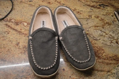 Zapatillas de mocasín Minnetonka de gamuza Tilden para hombre 41005W talla 10W gris usadas en excelente estado Foto 1 de 4