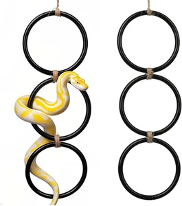 2er Pack Schlangenkletterringe für Ball Python & Kornnatter, Reptilienanreicherungsspielzeug - Bild 1 von 12