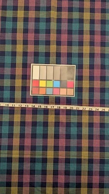 VTG Multicolor Plaid/Checkered Cotton Shirting Woven Fabric 45"W - 4 yds - Image 1 of 4